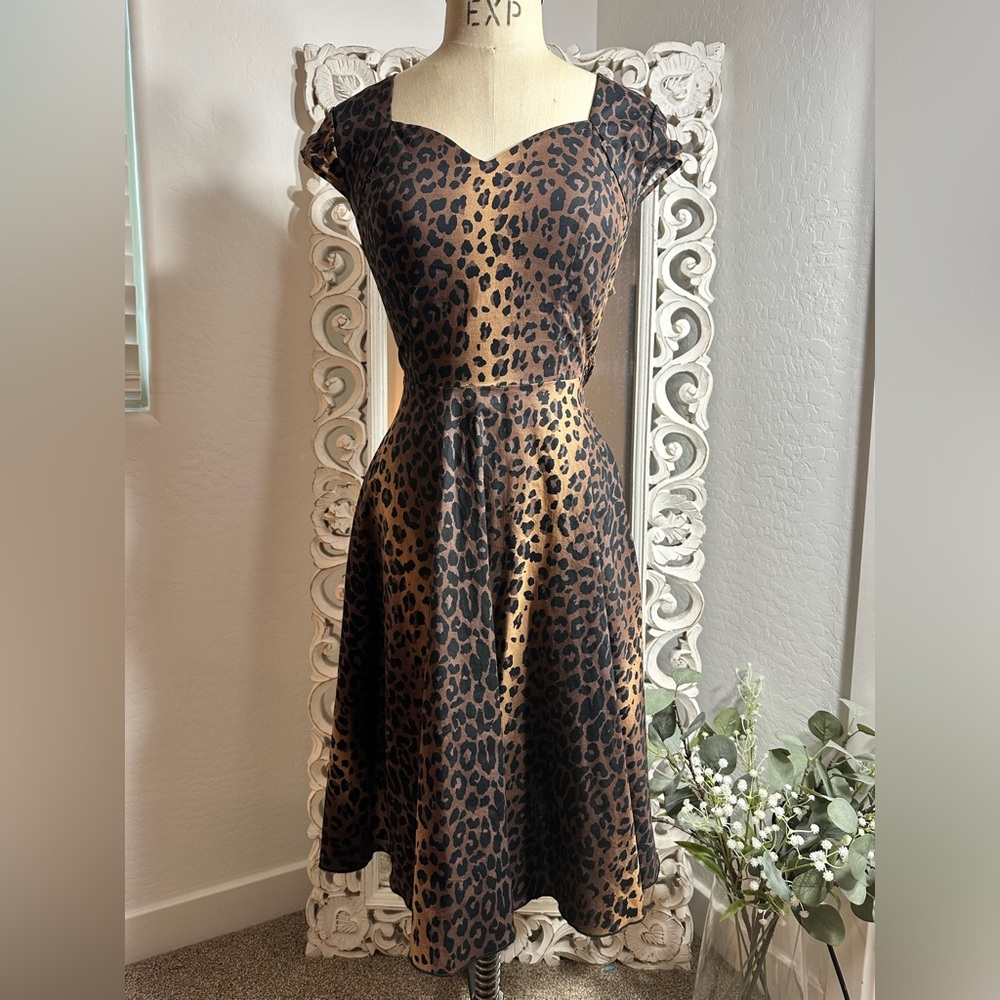 Leopard print swing dress